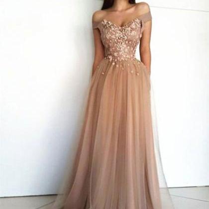 Stylish Tulle Beads Long Prom Dress, Evening Dress on Luulla