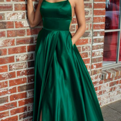 Dark Green Bridesmaid Dresses,Long Prom Dresses,Emerald Green Prom Dresses,Dark Green Evening Gowns