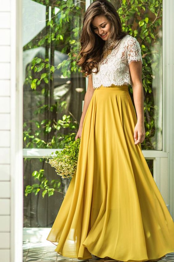 yellow dress modest