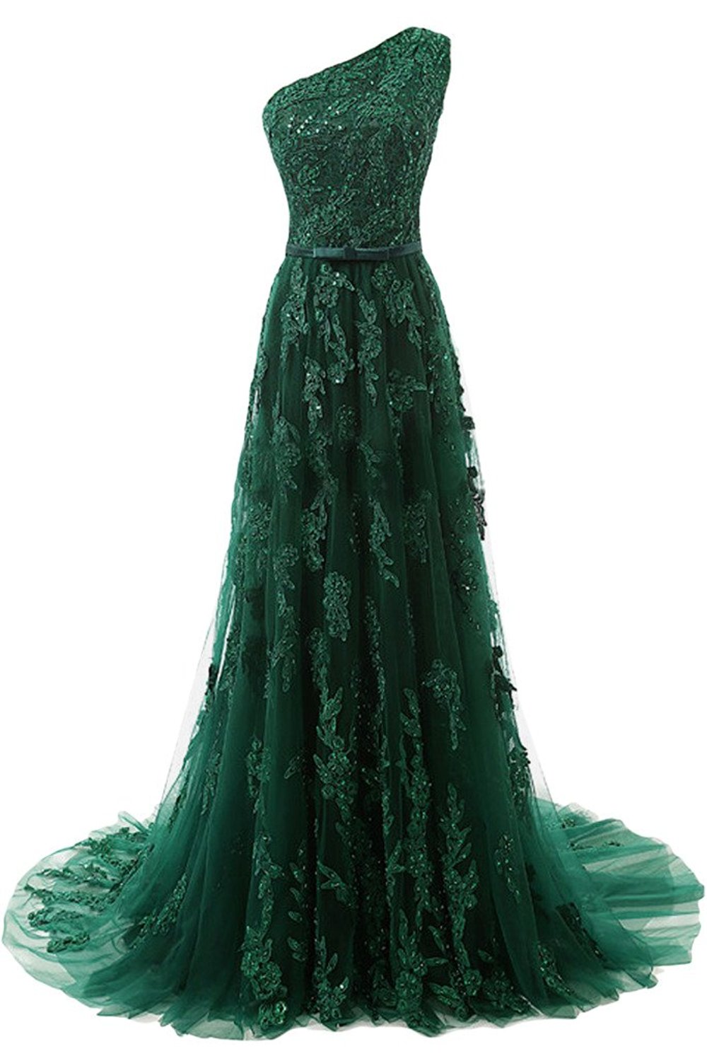 dark forest green prom dress